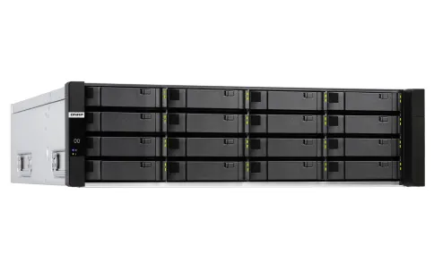 Сетевое хранилище без дисков/ Enterprise QNAP ES1686dc-2142IT-96G NAS, 16-tray SAS w/o HDD, rackmount, 2xPSU, per controller: Xeon D-2142IT 8-core 1.9 GHz processor (burst up to 3.0 GHz), 48 GB RDIMM DDR4 ECC up to 512 GB (8 x 64GB), 4xSFP+, Included rail фото 5