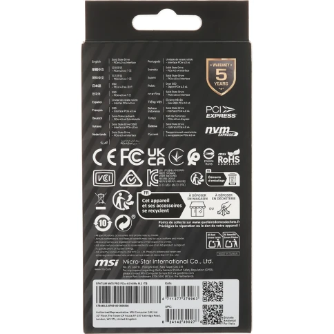 MSI SSD SPATIUM M470 Pro, 1000GB, M.2(22x80mm), NVMe, PCIe 4.0... фото 7