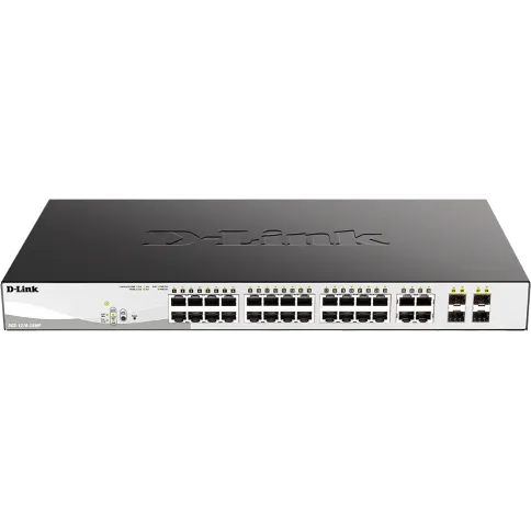 Коммутатор/ DGS-1210-28MP/F4A Smart L2 Switch 24х1000Base-T PoE, 4хCom фото 1