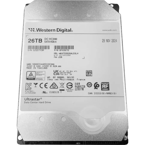 Жесткий диск/ HDD WD SATA3 Server 26Tb Ultrastar DC HC590 7200 6Gb/s 5 фото 1