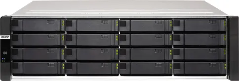 Сетевое хранилище без дисков/ Enterprise QNAP ES1686dc-2123IT-64G NAS, 16-tray SAS w/o HDD, rackmount, 2xPSU, per controller: Xeon D-2123IT 4-core 2.2 GHz (burst up to 3.0 GHz), 32 GB RDIMM DDR4 ECC (4x 8 GB) up to  512 GB (8 x 64GB), 4xSFP+, Included rai фото 1