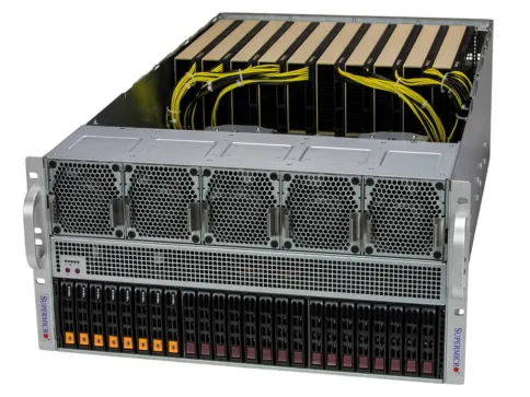 Серверная платформа/ Supermicro GPU SuperServer SYS-521GE-TNRT (X13DEG-OA, CSE-528GTS-R5K40P) 5U, 2x LGA-4677, Intel® C741, 32x DDR5 5600MTs ECC RDIMM, 8x 2.5" HS SATA, 8x 2.5" HS NVMe, 2x M.2 NVMe, 13x PCIe 5.0 x16 FHFL slots, 2x RJ45 10GbE wit фото 1