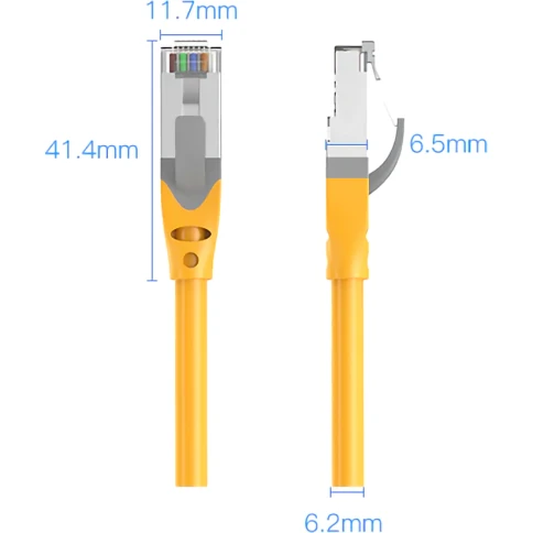 Патч-корд Vention прямой SFTP cat.6A, RJ45 - 1м. Серый фото 4