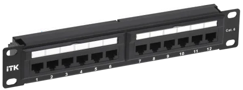 ITK 1U патч-панель кат.6 UTP 12 портов 10"" Dual IDC фото 1