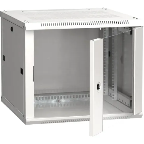 19" настенный шкаф  6U 600x600 стекл. передняя дверь, серый (плоск. уп фото 1