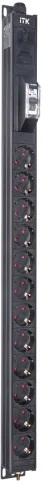 ITK BASE PDU PV0111 18U 1ф 16А 12SCHUKO 2,6м SCHUKO фото 1