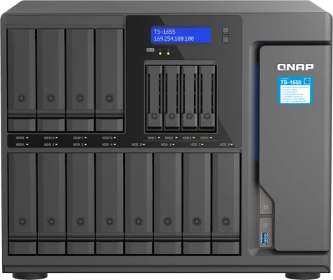 Сетевое хранилище без дисков/ SMB QNAP TS-1655-8G NAS 16-Bay (12x 3.5" фото 1