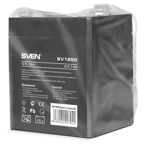 Батарея SVEN SV 1250 (12V 5Ah), напряжение 12В, емкость 5А*ч, макс. то фото 4
