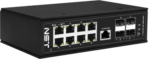 Промышленный управляемый (L2+) PoE коммутатор Fast Ethernet/ Промышленный управляемый L2 PoE коммутатор Fast Ethernet на 8 FE RJ45 PoE + 4 GE SFP порта. Порты: 8x10/100Base-T, 4x100/1000Base-X. Порты PoE: 1-2 - до 90W (IEEE 802.3af/at/bt),3-8 - до 30W (IE фото 2