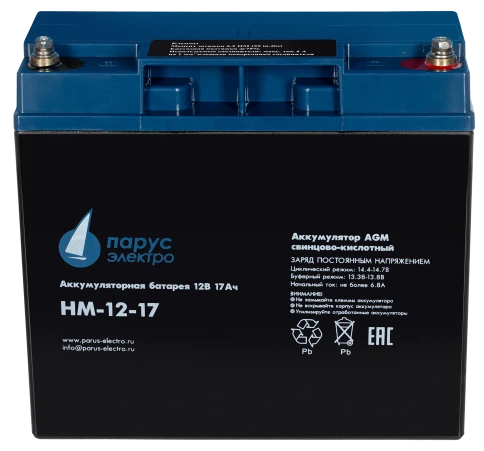 Battery Parus Electro, HM-12-17, 12V, 17Ah фото 3