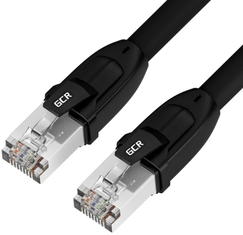 GCR PRO Патч-корд LSZH PROF кат.8 ethernet  20.0m S/FTP, RJ45, медь, 40 Гбит/с, 26 AWG, черный, литой, экранированные коннекторы 24K GOLD, T568B фото 1