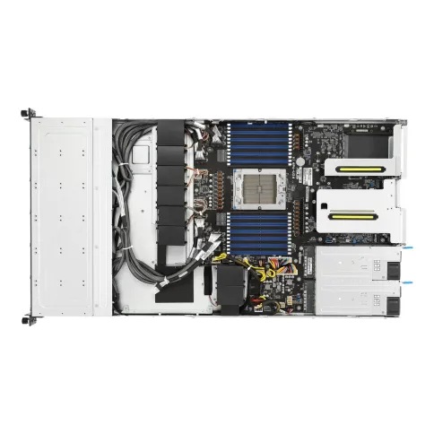 Серверная платформа/ ASUS RS501A-E12-RS12U, 1U, 1 x  SP5 LGA6096 360W, 24 x DDR5 6400/4800*, 12x 2.5" NVMe hsb, 2 x M.2 22110, up to 3 PCIe Gen5 + 1 OCP3.0, up tp 2 single-wide GPU, 2 x 1GbE RJ-45 LAN, 1+1 1600W фото 6