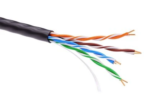 Кабель информационный U/UTP категория 5е 4х2х24AWG(0,51мм) 305м (медь) PE OUTDOOR solid черный DKC (кратно 305) фото 1