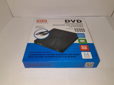 Внешний оптический DVD привод/ DVD-RW ext. Black Slim Ret USB3.0+TYPE-C,... фото 7