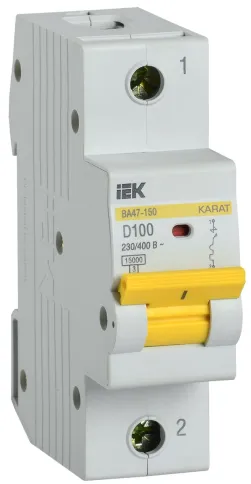 KARAT Авт. выкл. ВА47-150 1P D 100А 15кА IEK фото 1