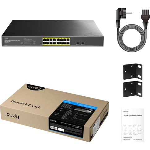 Коммутатор/ 16-Port 10/100/1000M PoE+ Switch 200W, 16-Port 10/100/1000M PoE+ ports,... фото 2