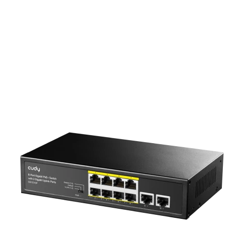 Коммутатор/ 8 RJ-45 10/100/1000M PSE ports +2 RJ45 10/100/1000  Uplink Port Unmanaged PoE+ Switch 120W, CCTV/VLAN mode support, long distance:250M at CCTV mode.  802.3af/at standard,  Aternative 1/2(+),3/6(-), Rack-mountable Steel Case, Watchdog, 120W int фото 2