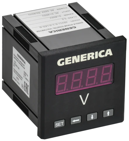 Вольтметр цифр. щит. 1-ф. 72х72 LED GENERICA фото 2
