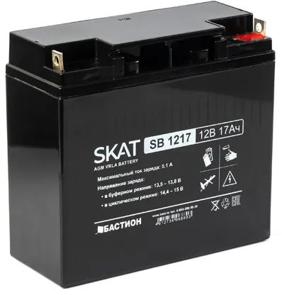 2536 SKAT SB 1217, 12В, 17Ач, максимальный ток заряда 5,1 А. Тип клемм фото 1