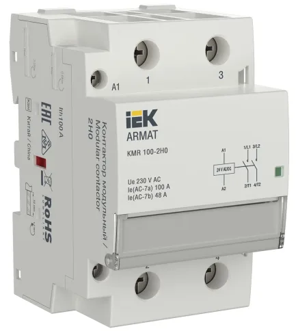 ARMAT Контактор модульный KMR 100А 24В AC/DC 2НО IEK фото 1