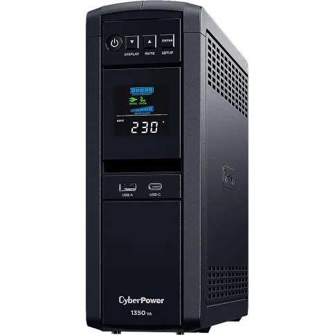 Источник бесперебойного питания/ UPS Line-Interactive CyberPower CP1350EPFCLCD 1350VA/810W USB/RS-232/RJ11/45/USB/SNMPslot  charger A/С (6 EURO), с чистым синусом при работе от АКБ фото 1
