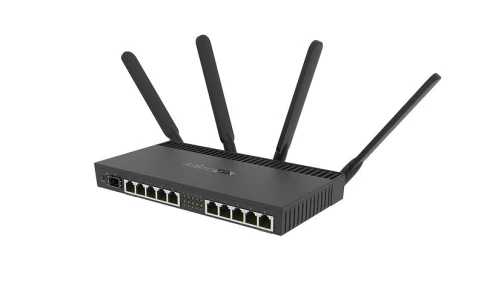 Точка доступа/ RB4011iGS+5HacQ2HnD-IN Powerful 10xGigabit port router with a Quad-core 1.4Ghz CPU, 1GB RAM, SFP+ 10Gbps cage, dual band 2.4GHz / 5GHz 4x4 MIMO 802.11a/b/g/n/ac wireless and desktop case фото 1