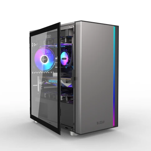 Корпус без блока питания/ Case PCCooler LM300 ARGB BK, Mini-Tower, TG, фото 4