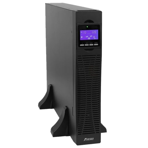 ИБП POWERMAN Online 1000 RT, LCD, двойного преобразования, 1000ВА, 900Вт, 8 розеток IEC 60320 C13, защита от КЗ, импульсных всплесков сети, перегрузки, разряда и перезаряда батареи, RJ11 / RJ45,  USB, RS232, SNMP, EPO. Сертификаты: ISO 9001, ЕАС. Габариты фото 1
