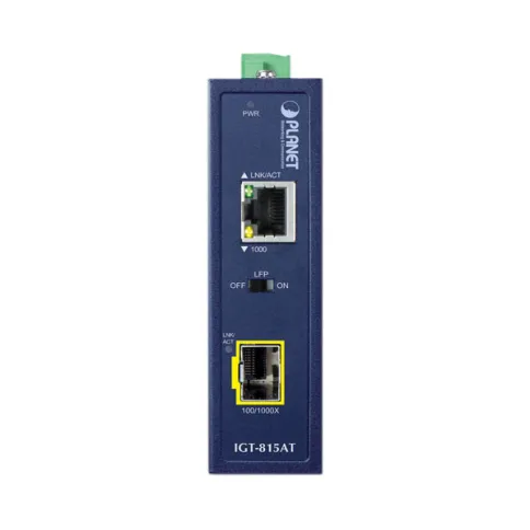 медиа конвертер/ PLANET IGT-815AT IP30 Compact size Industrial 100/100 фото 2
