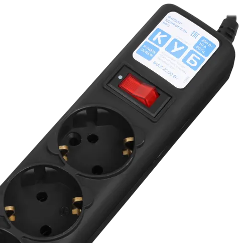 Фильтр-удлинитель/ Power Cube 10.0 m 5 outlets (Black graffite) 10A / фото 5