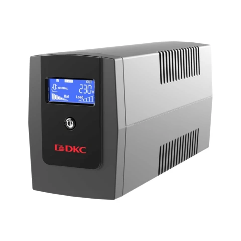 Линейно-интерактивный ИБП ДКС серии Info LCD, 600 ВА/360 Вт, 1/1, 3xIEC C13, USB + RJ45, LCD, 1x7Aч фото 1