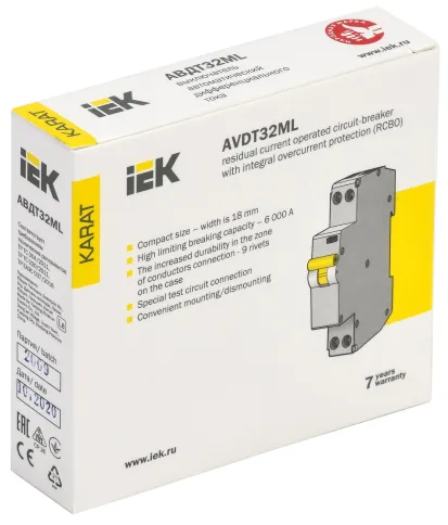 Выкл. авт. диф. тока АВДТ32МL С20 10мА KARAT IEK фото 1