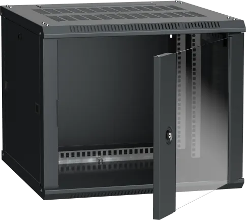 Шкаф LINEA W 9U 600x600 мм дверь стекло, RAL9005 фото 2