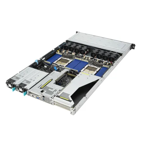 Серверная платформа/ ASUS RS700A-E12-RS12U, 1U, 2 x LGA6096 400W, 24 x DDR5 4800, 12x 2.5"  hsb NVMe, 1 x dual-slot GPU, 2 x M.2 2280, 3x PCIe Gen5 slots + 1 x internal RAID slot , 1 x Dual Port Intel X710-AT2 10G LAN, 1+1 2600W фото 4