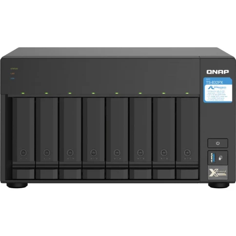 Сетевое хранилище без дисков/ SMB QNAP TS-832PX-4G 8-Bay NAS, AL324 64 фото 1