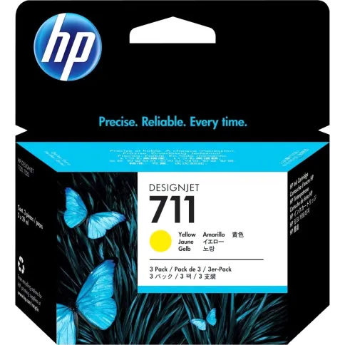 Набор картриджей/ HP 711 3-Pack 29-ml Yellow Ink Cartridge фото 1