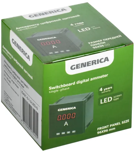 Амперметр цифр. щит. 1-ф. DO RS-485 96х96 LED GENERICA фото 2