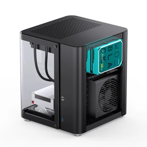 Корпус без блока питания/ Case JONSBO TK-1 Black 2.0, Mini-Tower, no f фото 13