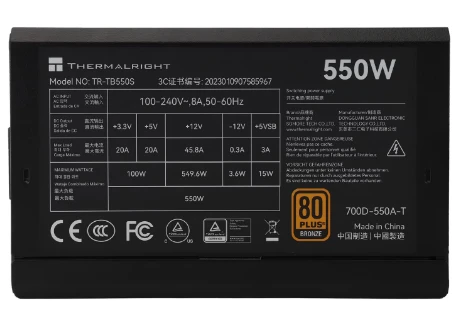 Блок питания 550W/ Power Supply Thermalright, 550W 80+ Bronze (ATX, 3. фото 2