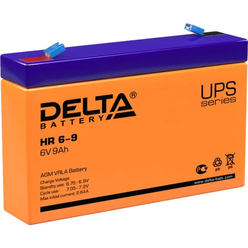 Батарея DELTA серия HR, HR 6-9, напряжение 6В, емкость 9Ач (разряд 20 фото 1