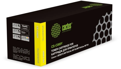 Картридж лазерный Cactus CS-C069Y 069 желтый (1900стр.) для Canon i фото 1