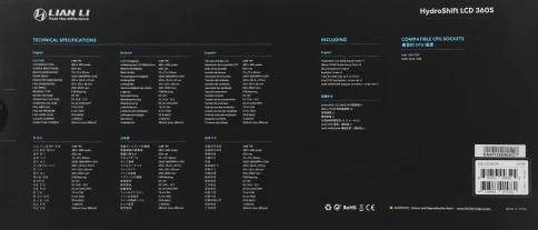 Система водяного охлаждения Lian-Li HydroShift LCD 360S Soc-AM5/AM4/1700/1851 белый 4-pin... фото 7