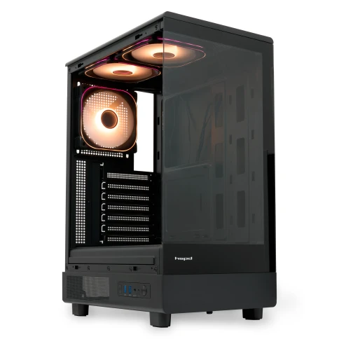 Корпус без блока питания/ Case HSPD F510, Panoramic Mid Tower, Black, фото 2