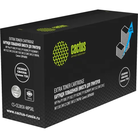 -/ Картридж лазерный Cactus CS-CE285X-MPSXL CE285A/CB435A/Canon 725 черный (8000стр.) для HP Pro P1100/P1102/P1102W/P1102WHP/M1132/M1210/M1130/M1212NF/M1217NFW; Canon LBP6000/MF3010 фото 1