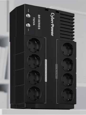 ИБП CyberPower BR700E, Line-Interactive, 700VA/420W,  8 (4+4) Schuko розеток, USB./ UPS CyberPower BR700E, Line-Interactive, 700VA/420W, 8 (4+4) Schuko sockets, USB. фото 2