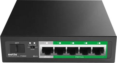 Коммутатор/ Коммутатор Netis P106GC (L2) 5x1Гбит/с 1SFP 4PoE 60W неупр фото 3