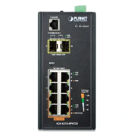 коммутатор/ PLANET IP30 Industrial L2/L4 4-Port 10/100/1000T 802.3at P фото 2