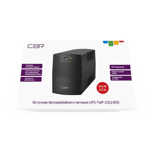 Башенный линейно-интерактивный ИБП/ ИБП CBR [UPS-TWP-101J-850] 850VA/5 фото 2
