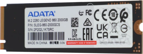 Твердотельный накопитель A-Data PCIe 4.0 x4 2TB SLEG-860-2000GCS Legend 860... фото 6