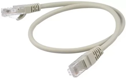 Патч-корд/ Патч-корд GoPower RJ-45 (m)-RJ-45 (m) 1.0м кат.5е ПВХ 26AWG серый в пакете (1/100) фото 1